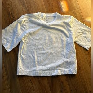 Maeve White Short-Sleeve Cotton Tee